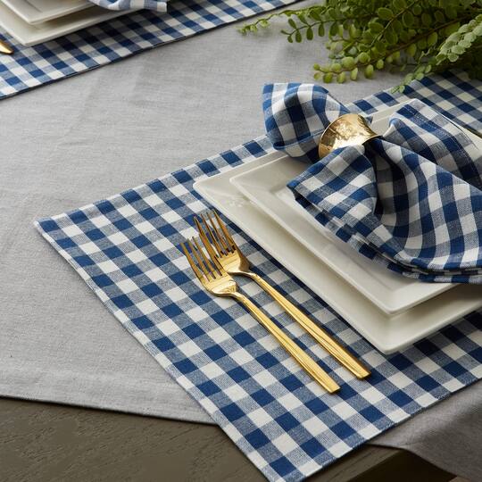 DII® Reversible Gingham & Buffalo Check Placemat Set